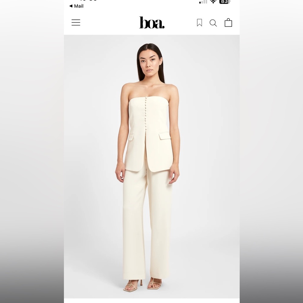 Because of Alice wide leg trouser cream, size M. BNWT